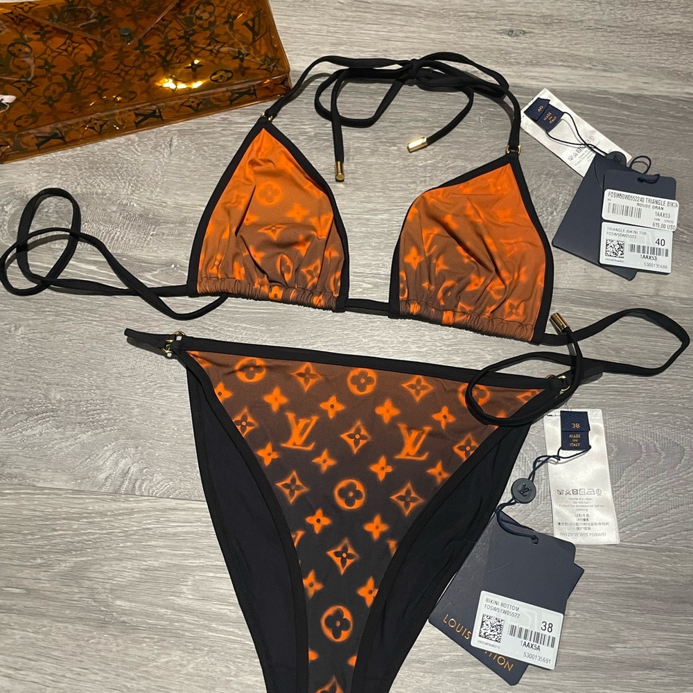 Louis Vuitton sprayed monogram bikini